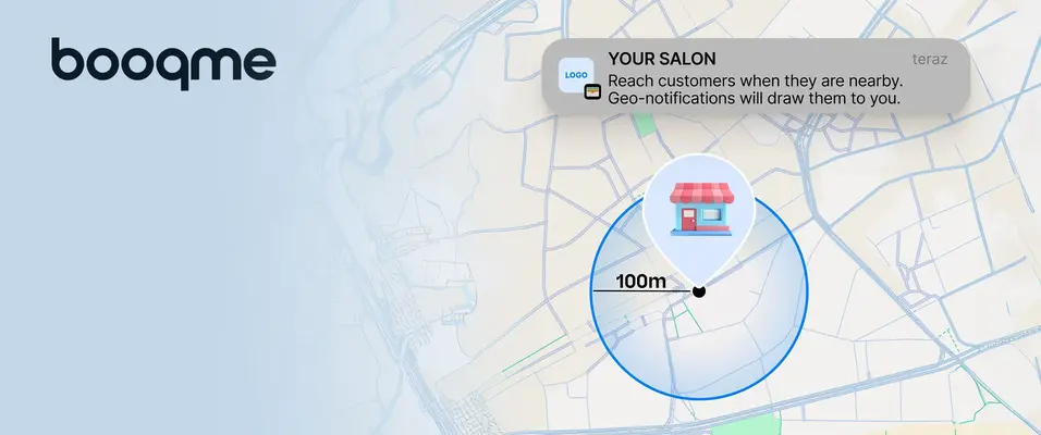 Geo-based loyalty card notification displayed near a salon