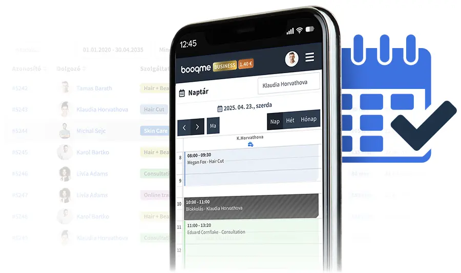 Foglalások áttekintése mobiltelefonon